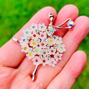 Ballerina Brooch Ballerina Pin Rhinestone Ballet Brooch Gift for Girl